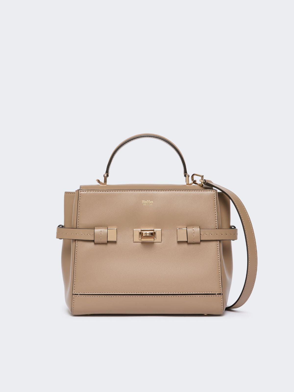 Smooth leather handbag - Mud