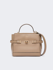 Smooth leather handbag - Mud