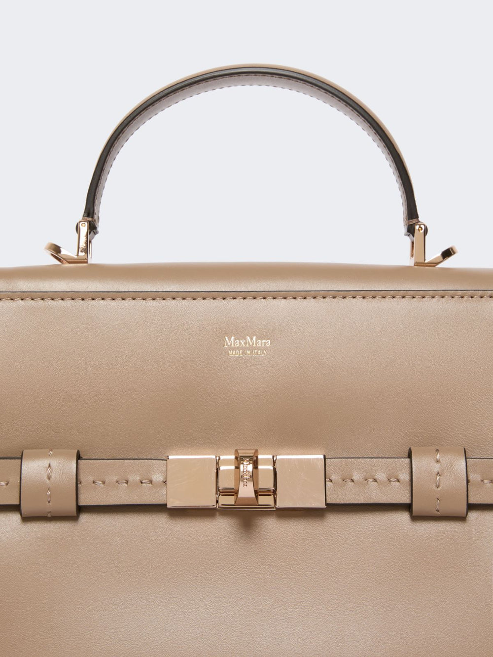 Smooth leather handbag - Mud