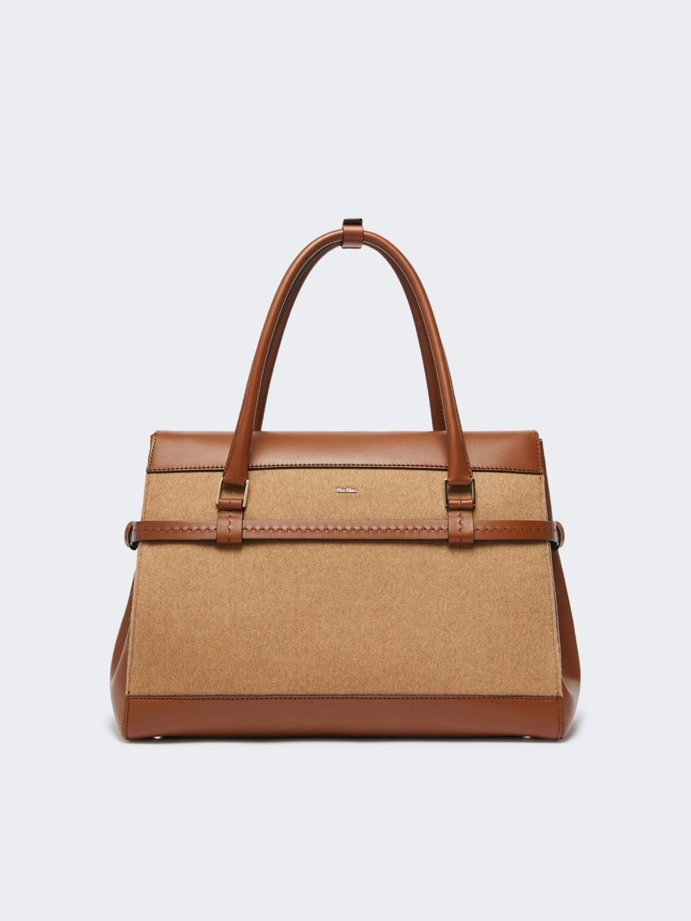 Camel and leather handbag - Camel