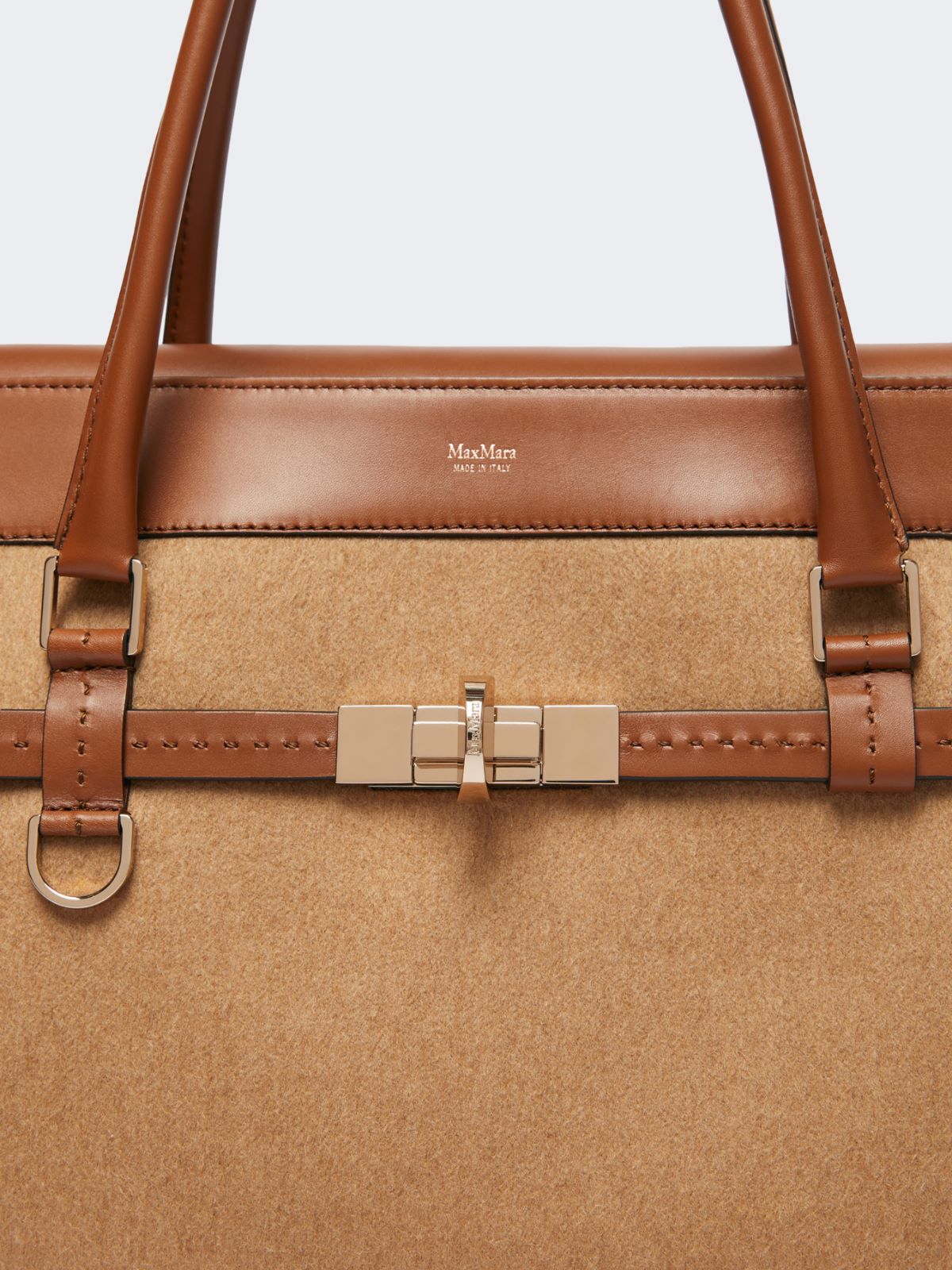 Camel and leather handbag - Camel