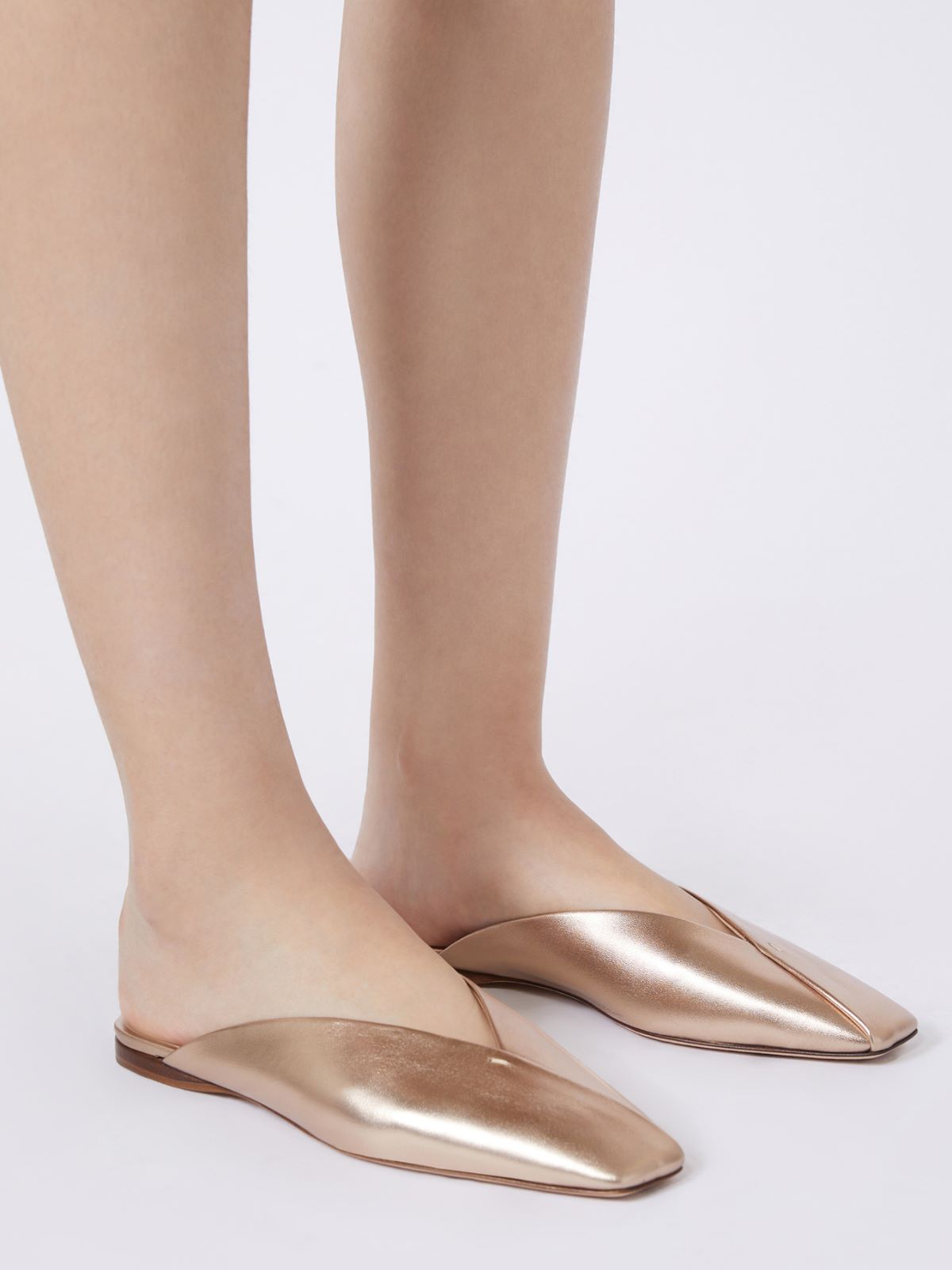 Laminated Nappa leather mules - Pink