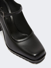 Mary Janes in leather - Black