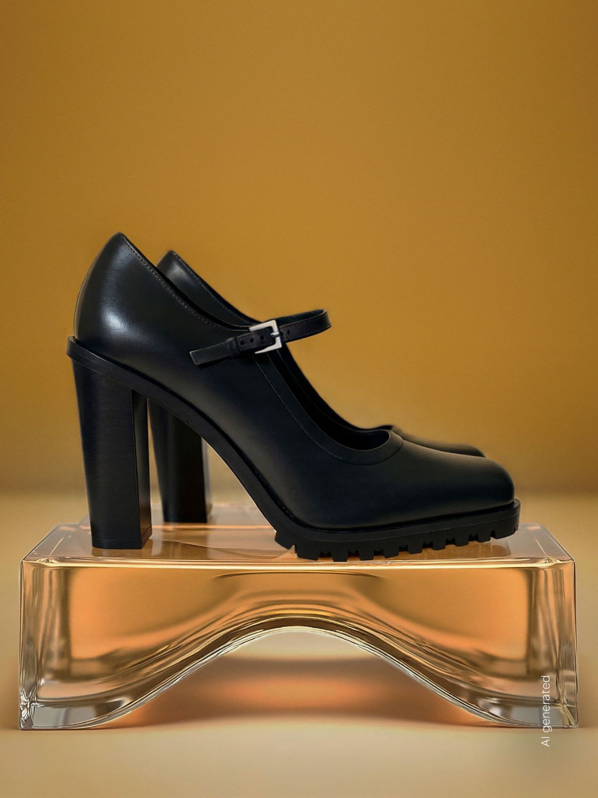 Mary Janes in leather - Black