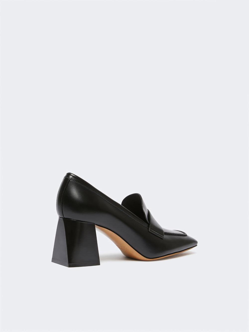 Leather loafers with heel - Black
