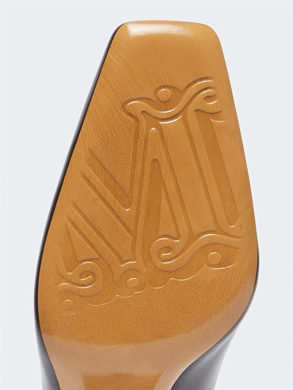 Leather loafers with heel - Black