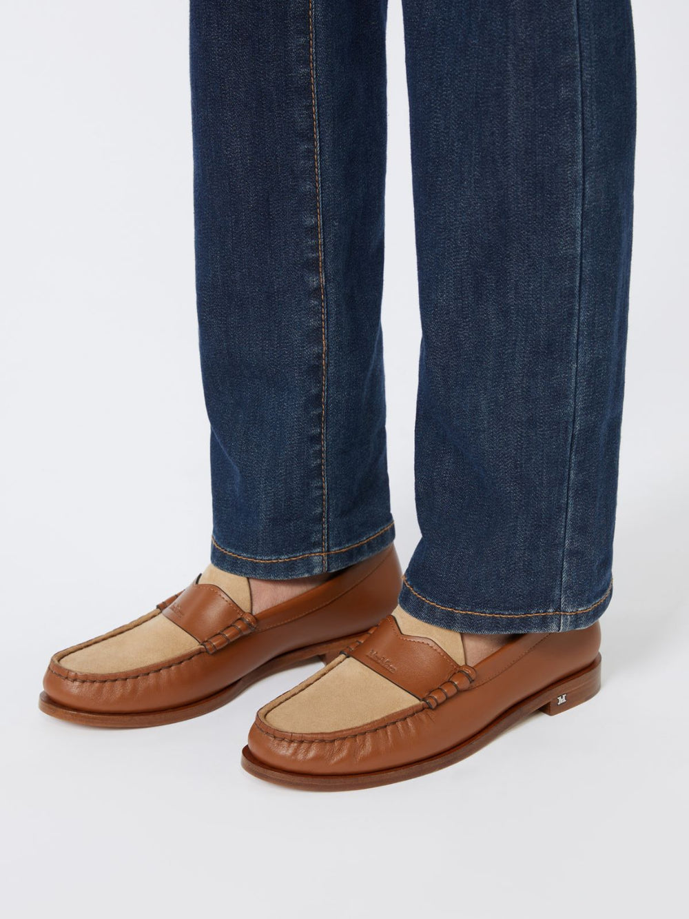 Natural leather moccasins - Amber brown