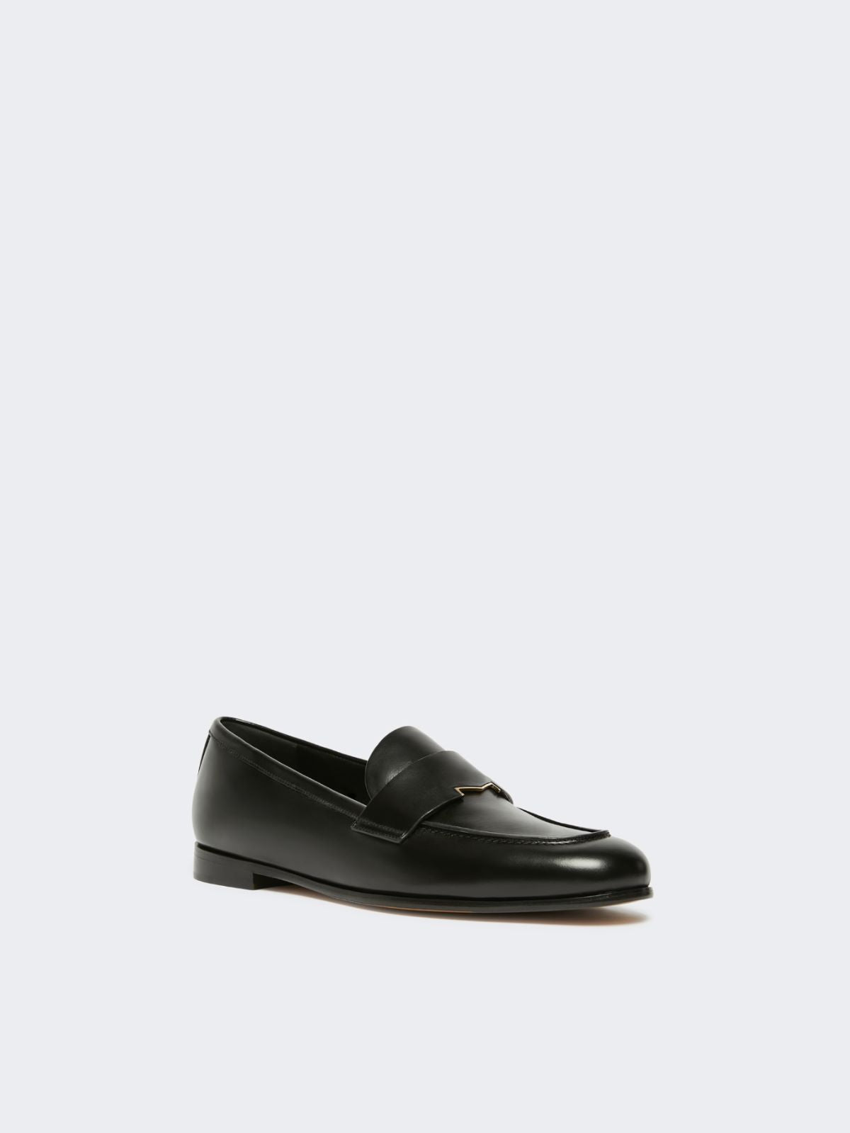Semi-glossy leather moccasins - Black