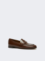 Semi-glossy leather moccasins - Cocoa