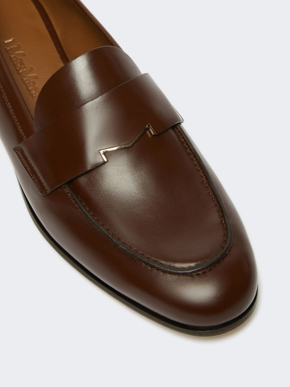 Semi-glossy leather moccasins - Cocoa