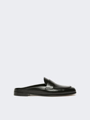 Smooth leather mule moccasins - Black