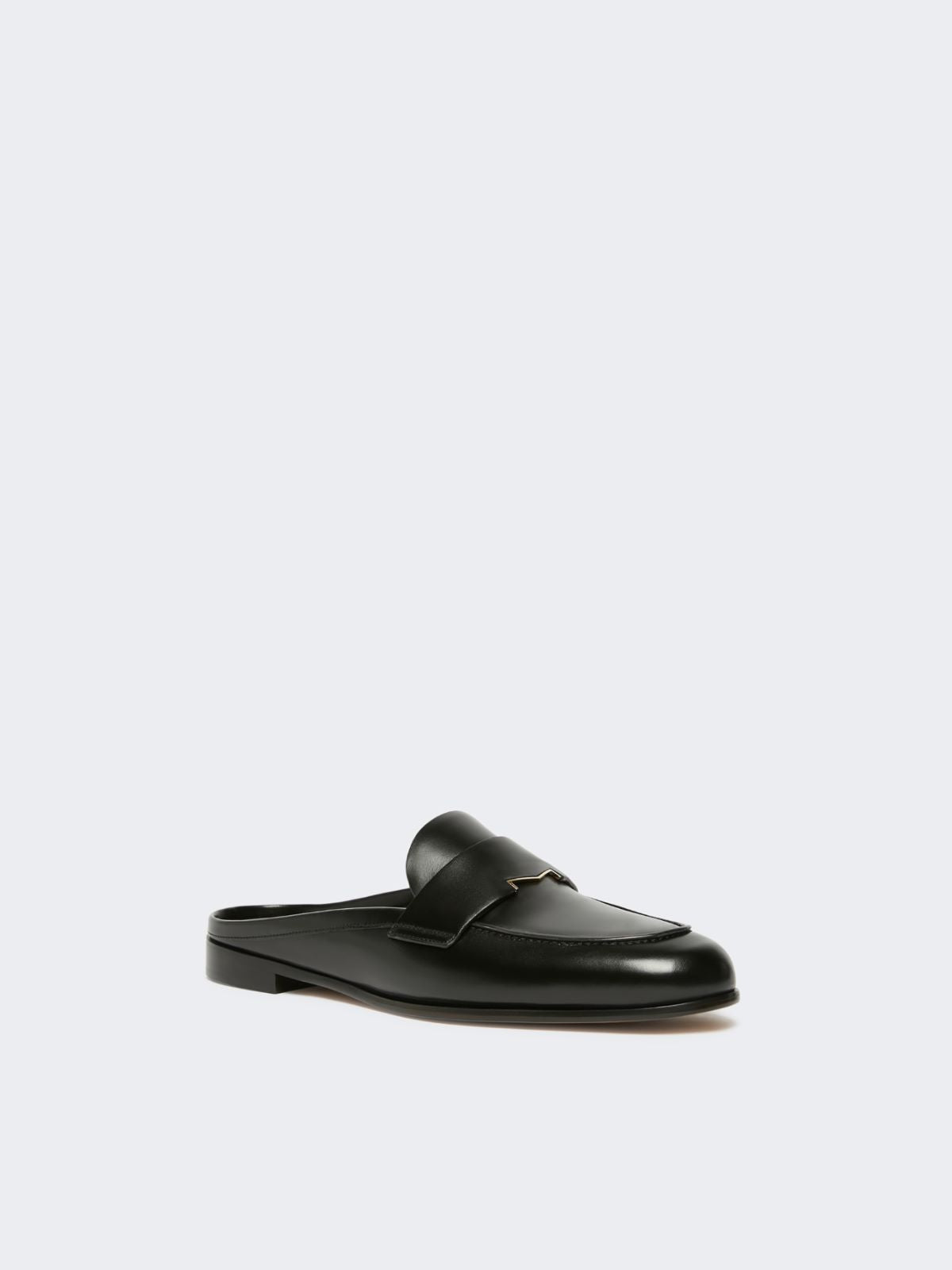 Smooth leather mule moccasins - Black