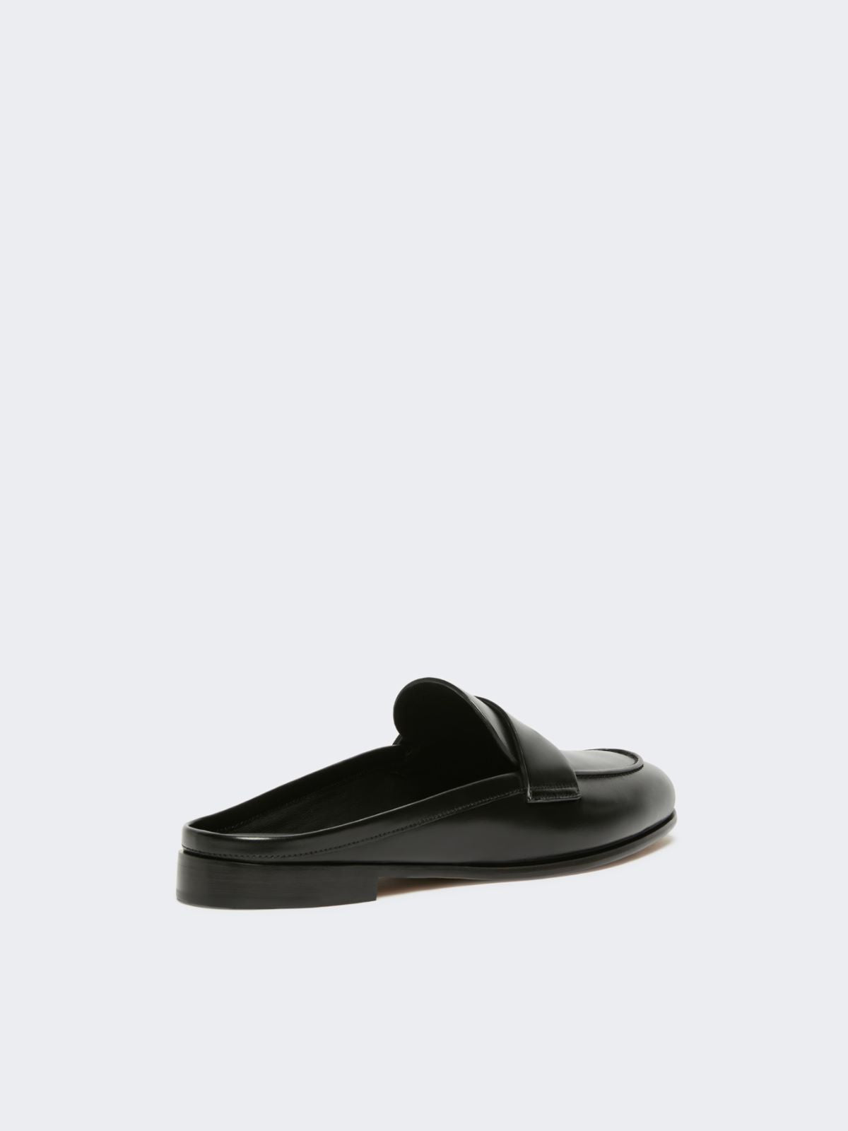 Smooth leather mule moccasins - Black