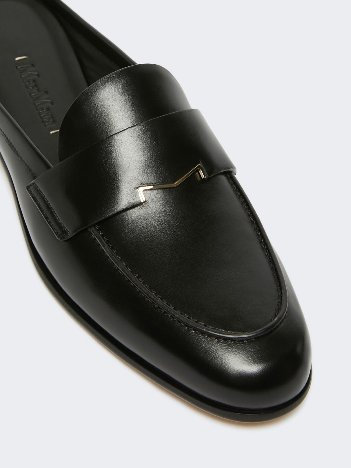 Smooth leather mule moccasins - Black