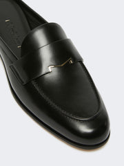 Smooth leather mule moccasins - Black