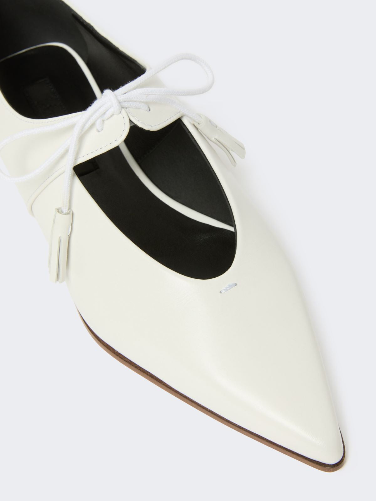 Smooth leather ballet flats - Ivory