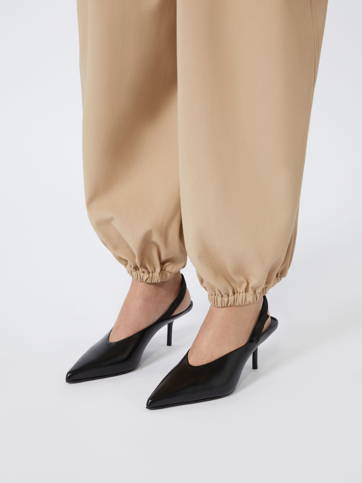 Leather slingback mules with bow - Black