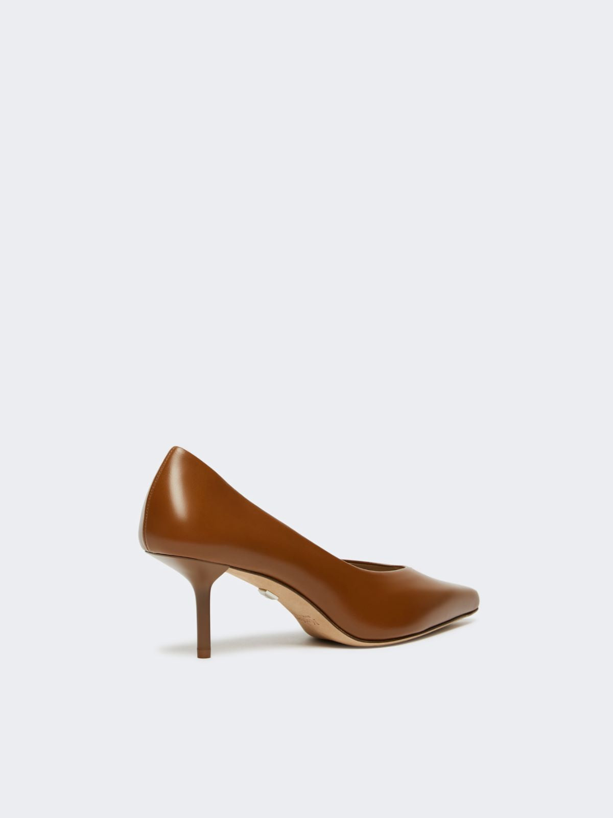 Smooth leather court shoes - Amber brown