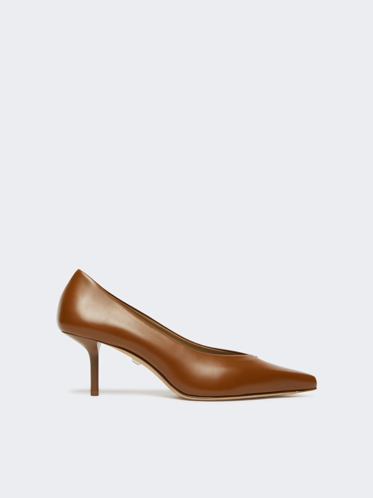Smooth leather court shoes - Amber brown