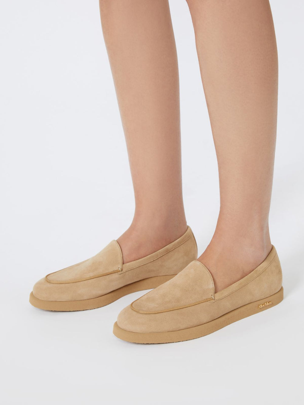 Lightweight suede loafers - Camel