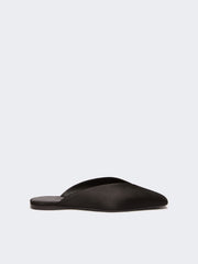 Viscose and silk satin mules - Black