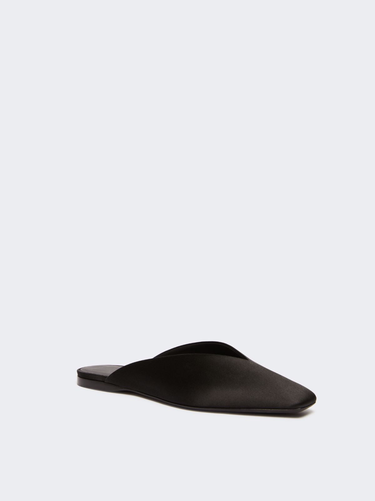 Viscose and silk satin mules - Black