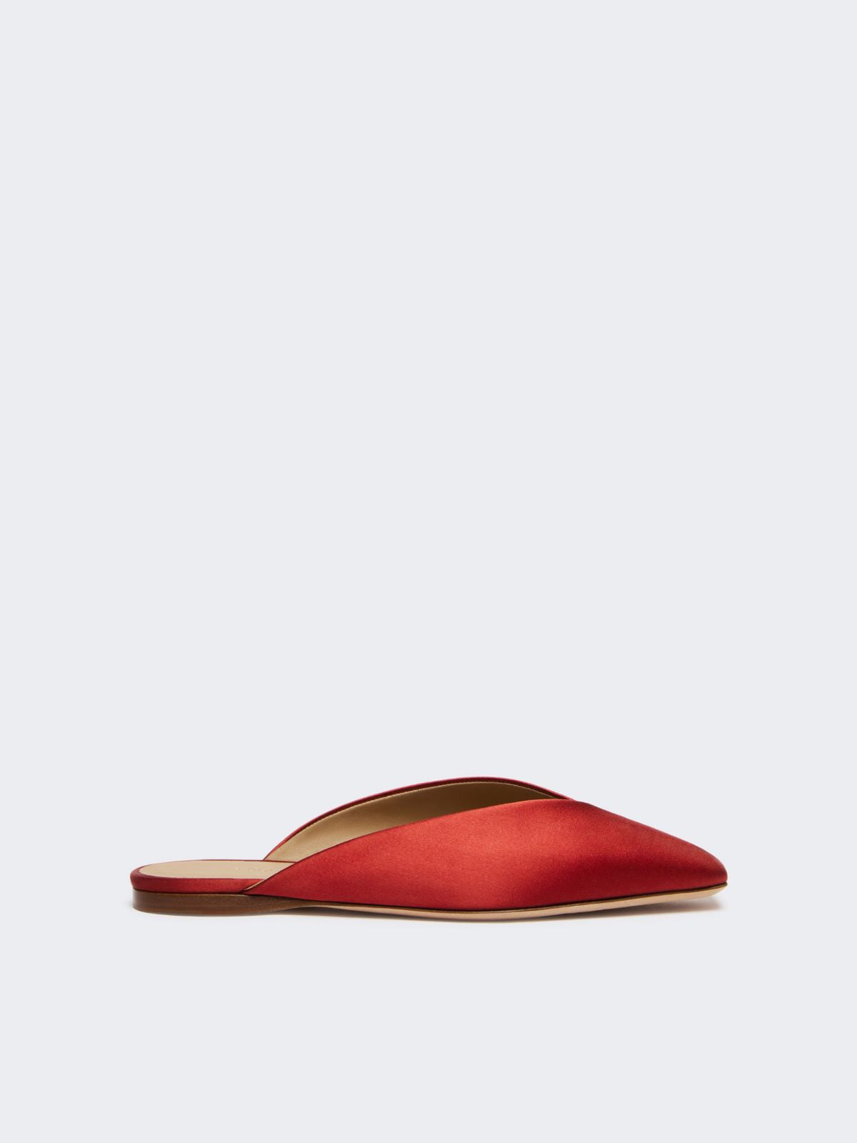 Viscose and silk satin mules - Red