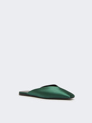 Viscose and silk satin mules - Emerald