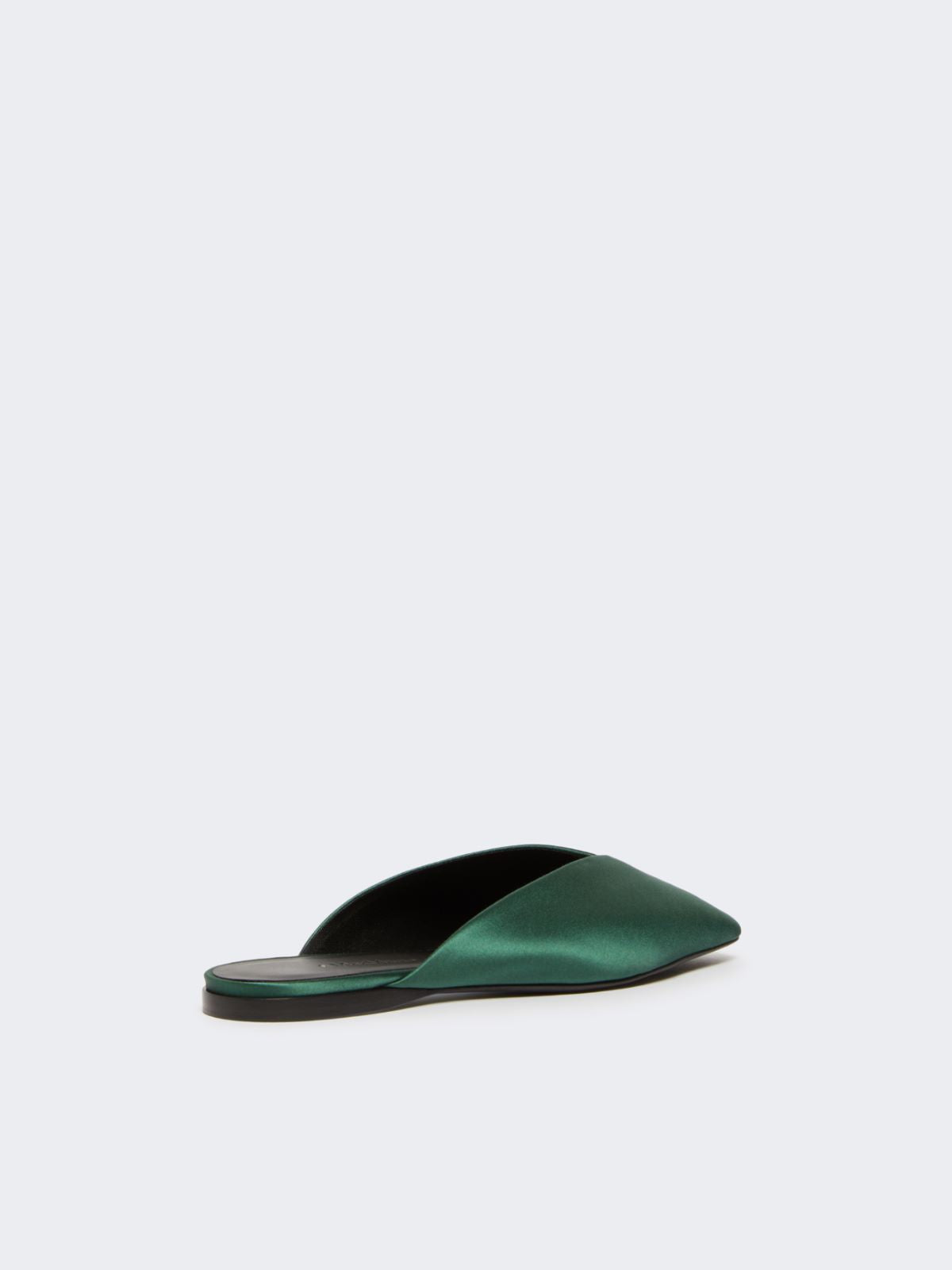 Viscose and silk satin mules - Emerald