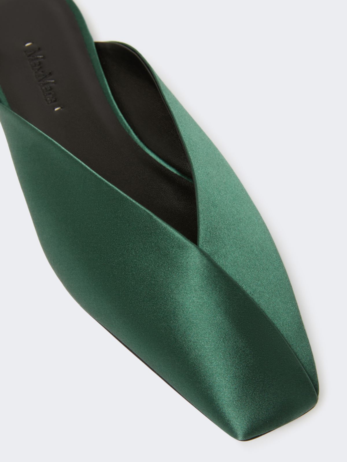Viscose and silk satin mules - Emerald