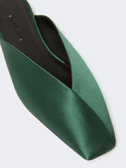 Viscose and silk satin mules - Emerald