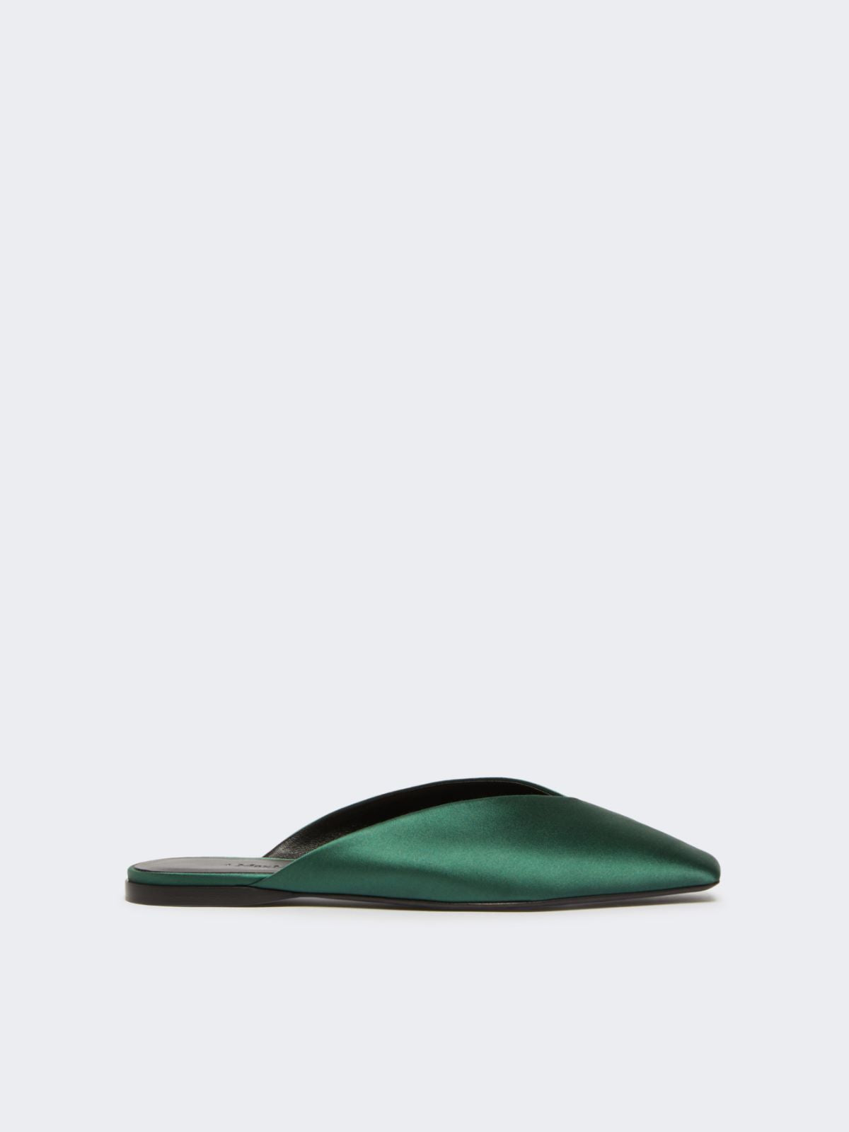 Viscose and silk satin mules - Emerald
