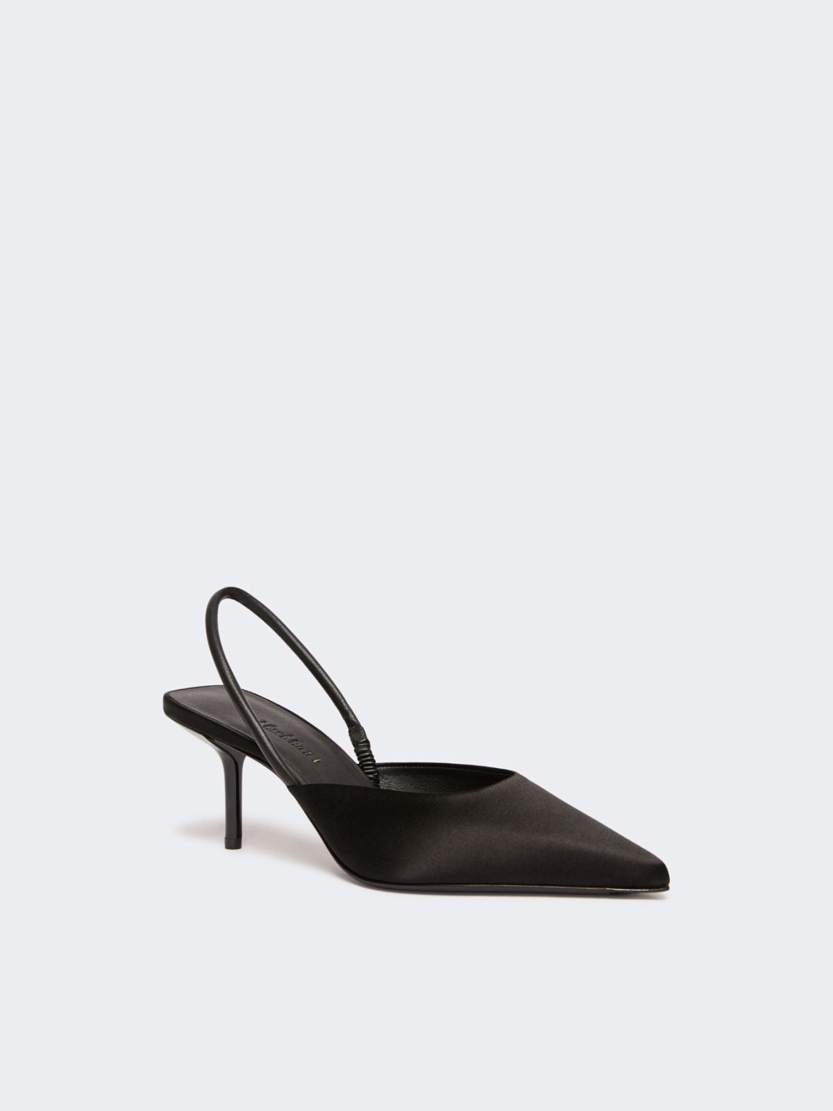 Viscose and silk satin slingbacks - Black
