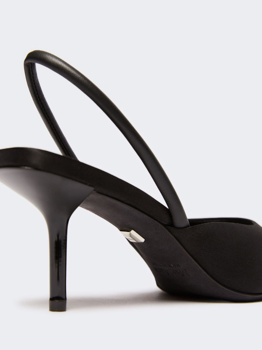 Viscose and silk satin slingbacks - Black