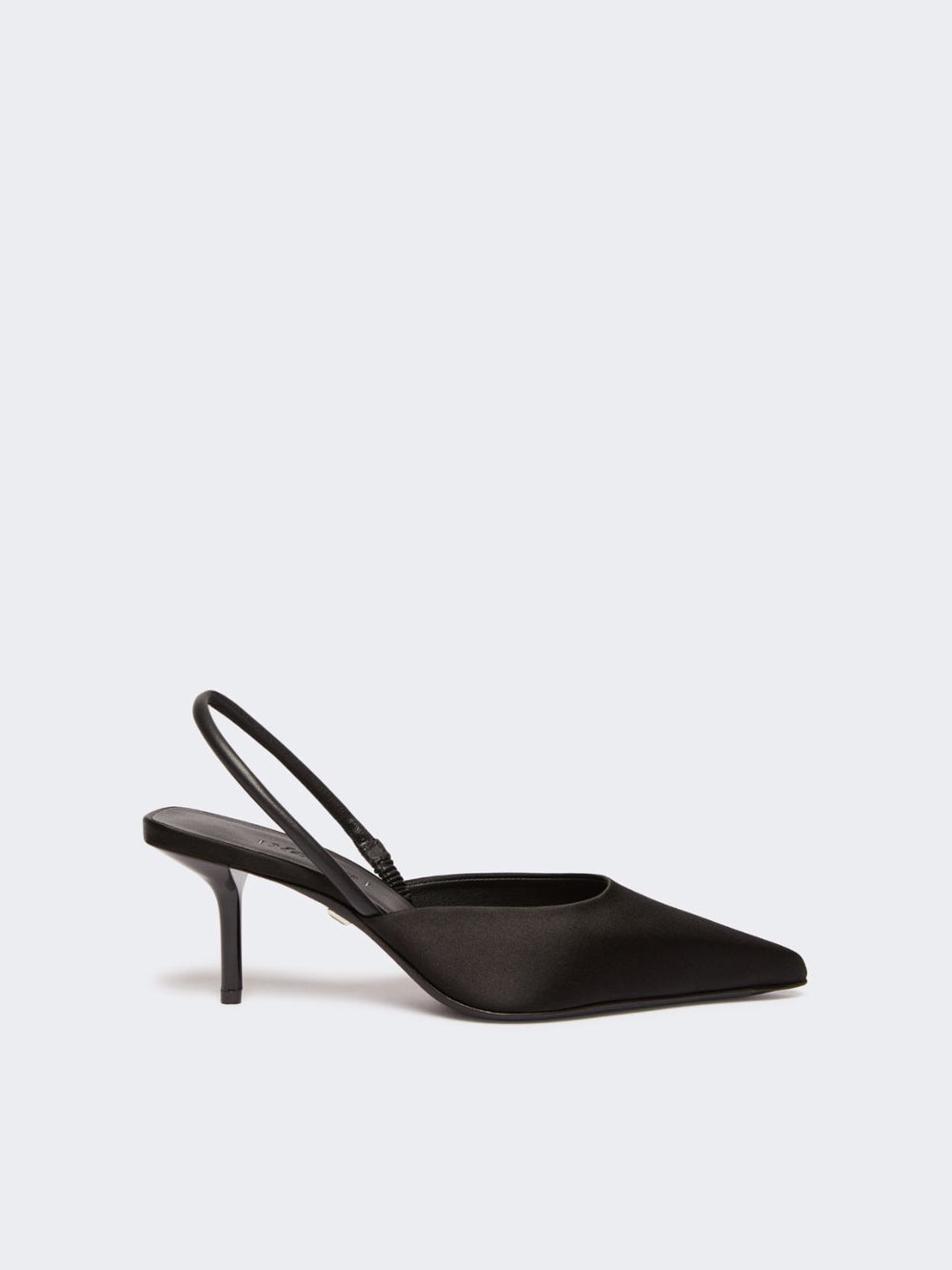 Viscose and silk satin slingbacks - Black