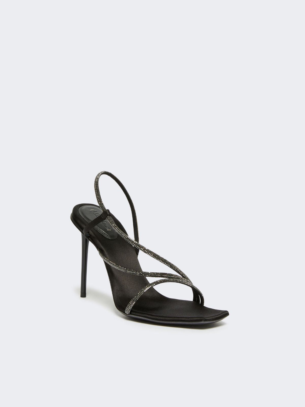 Satin and crystal sandals - Black