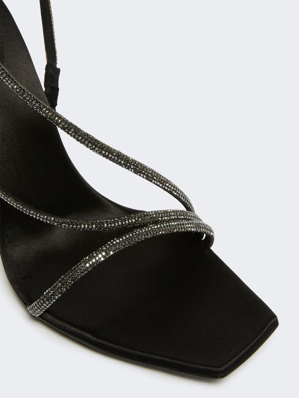 Satin and crystal sandals - Black