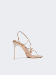 Satin and crystal sandals - Make up nude