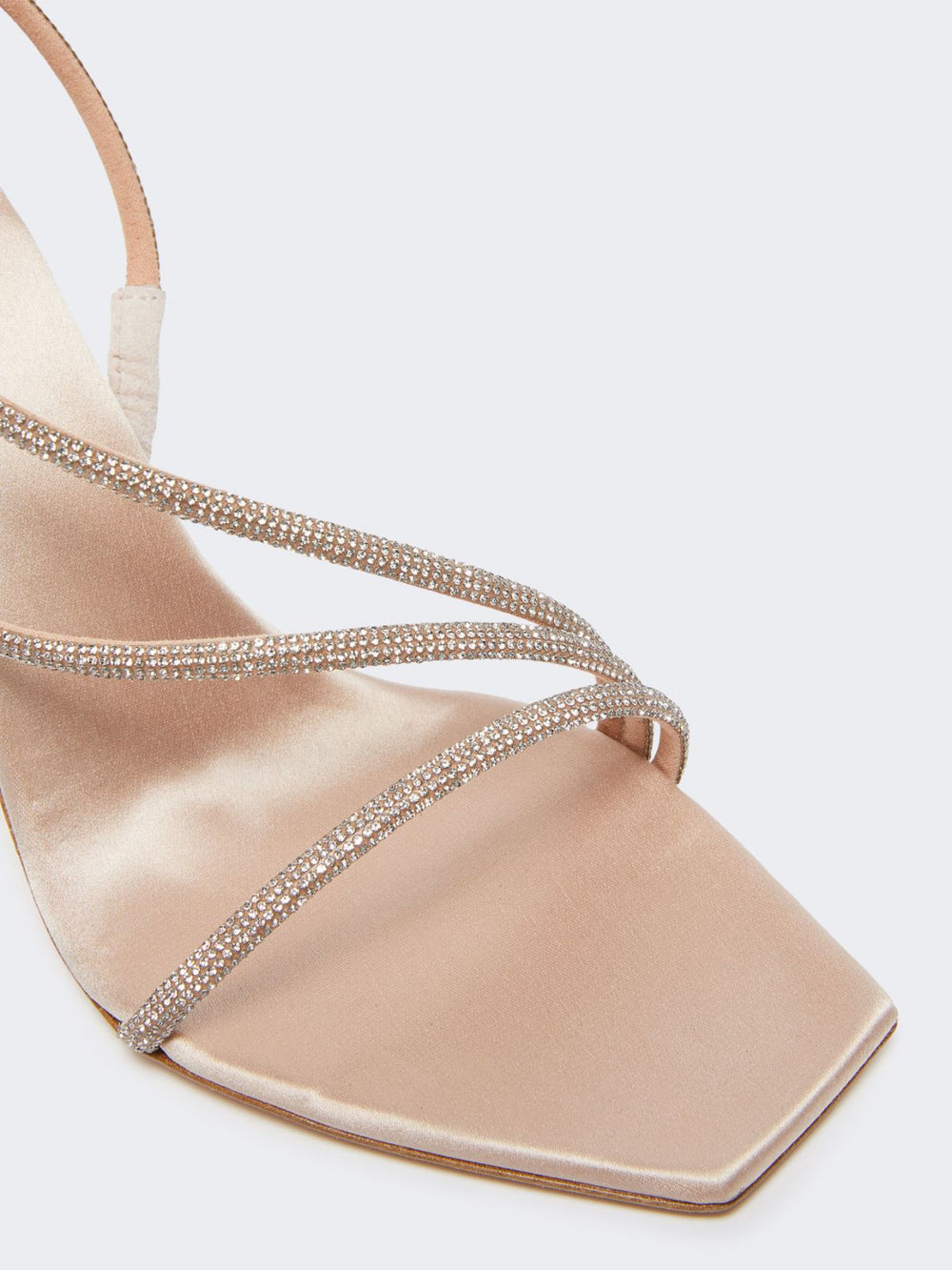 Satin and crystal sandals - Make up nude