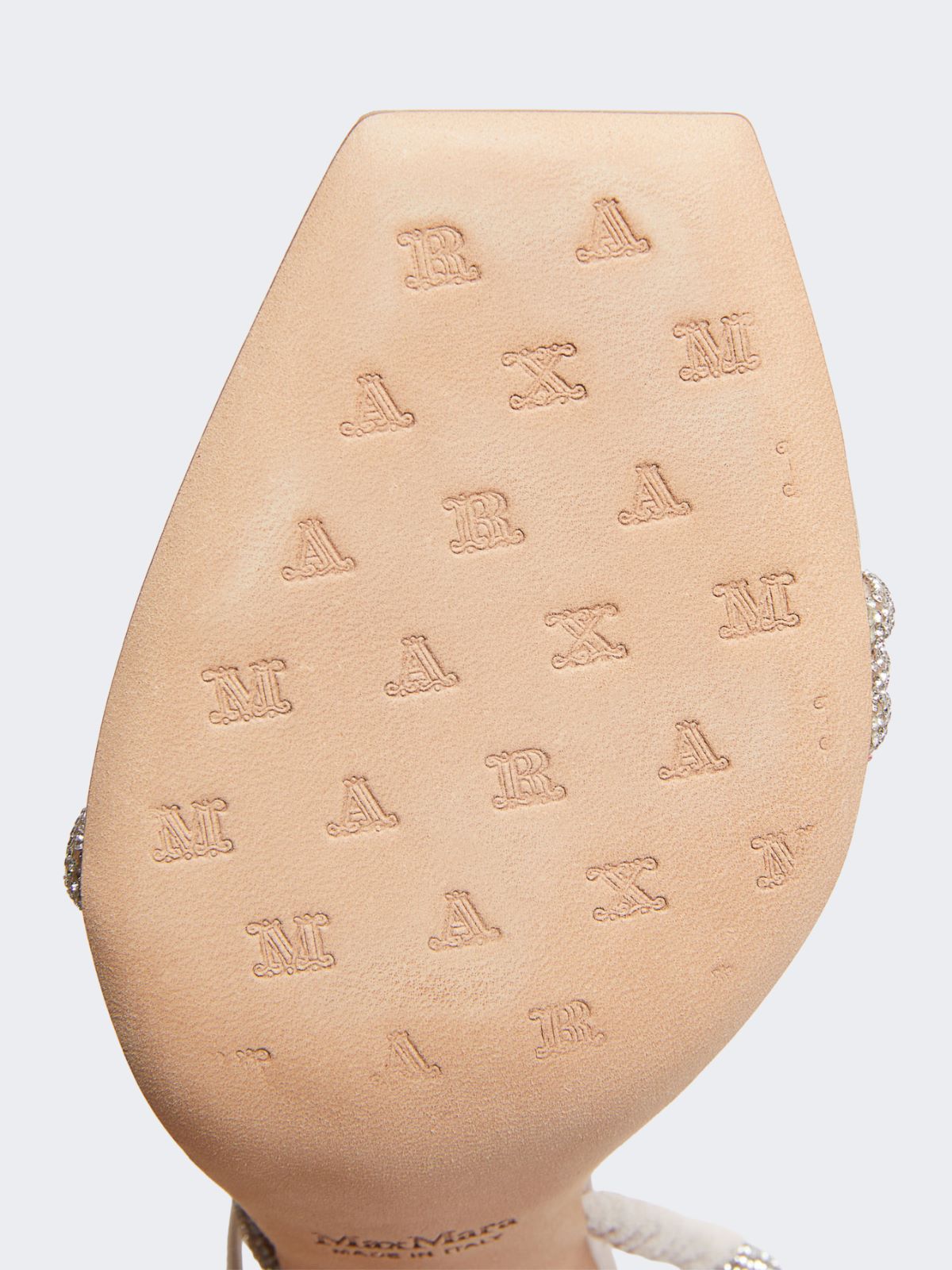 Satin and crystal sandals - Make up nude