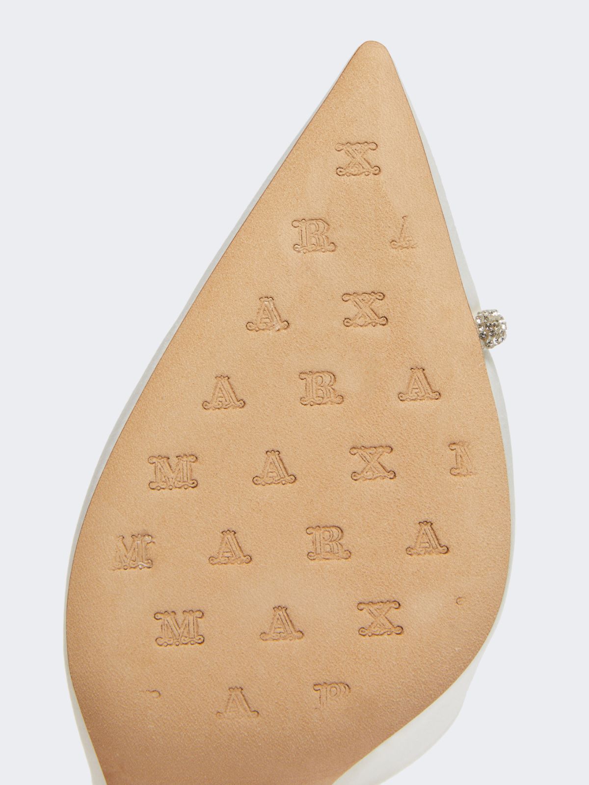 Crystal-adorned satin court shoes - Ivory