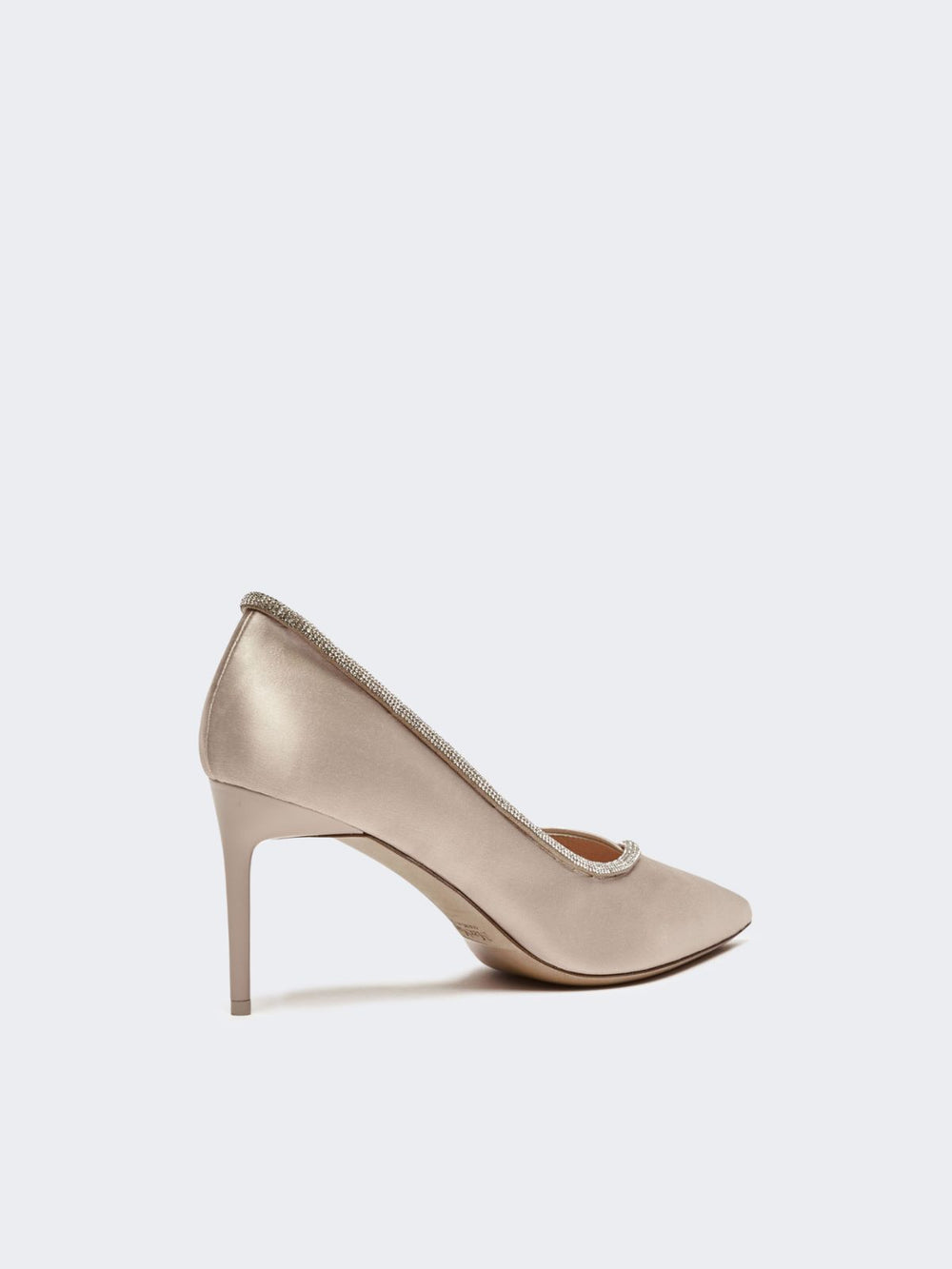 Crystal-adorned satin court shoes - Make up nude