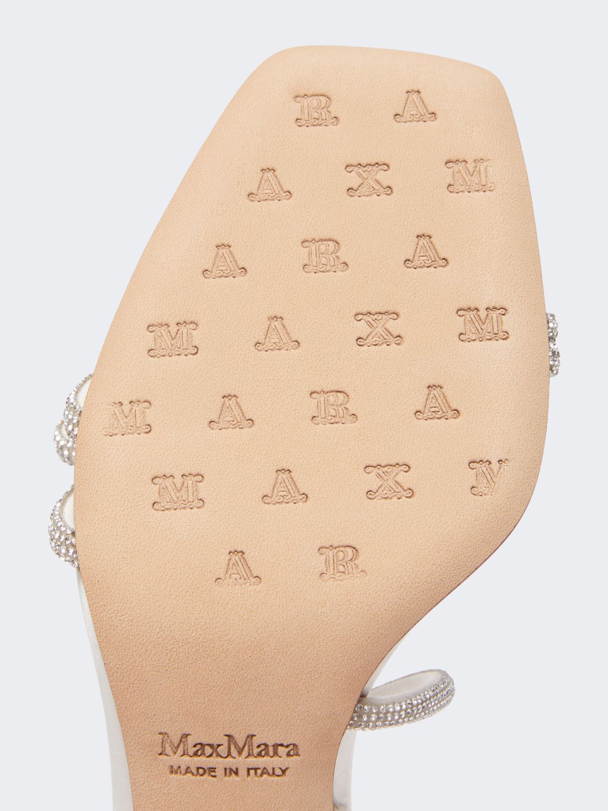 Satin and rhinestone sandals - Ivory