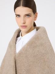 Alpaca and cashmere Teddy stole - Moss green