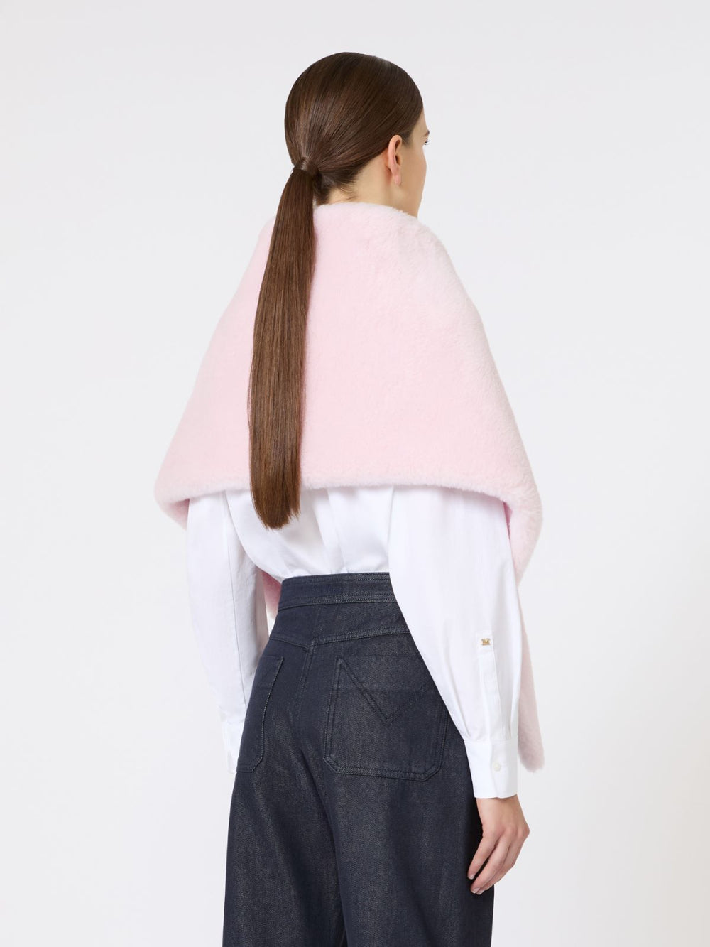 Alpaca and wool Teddy stole - Beige pink