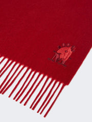 Fringed cashmere stole - Dark red