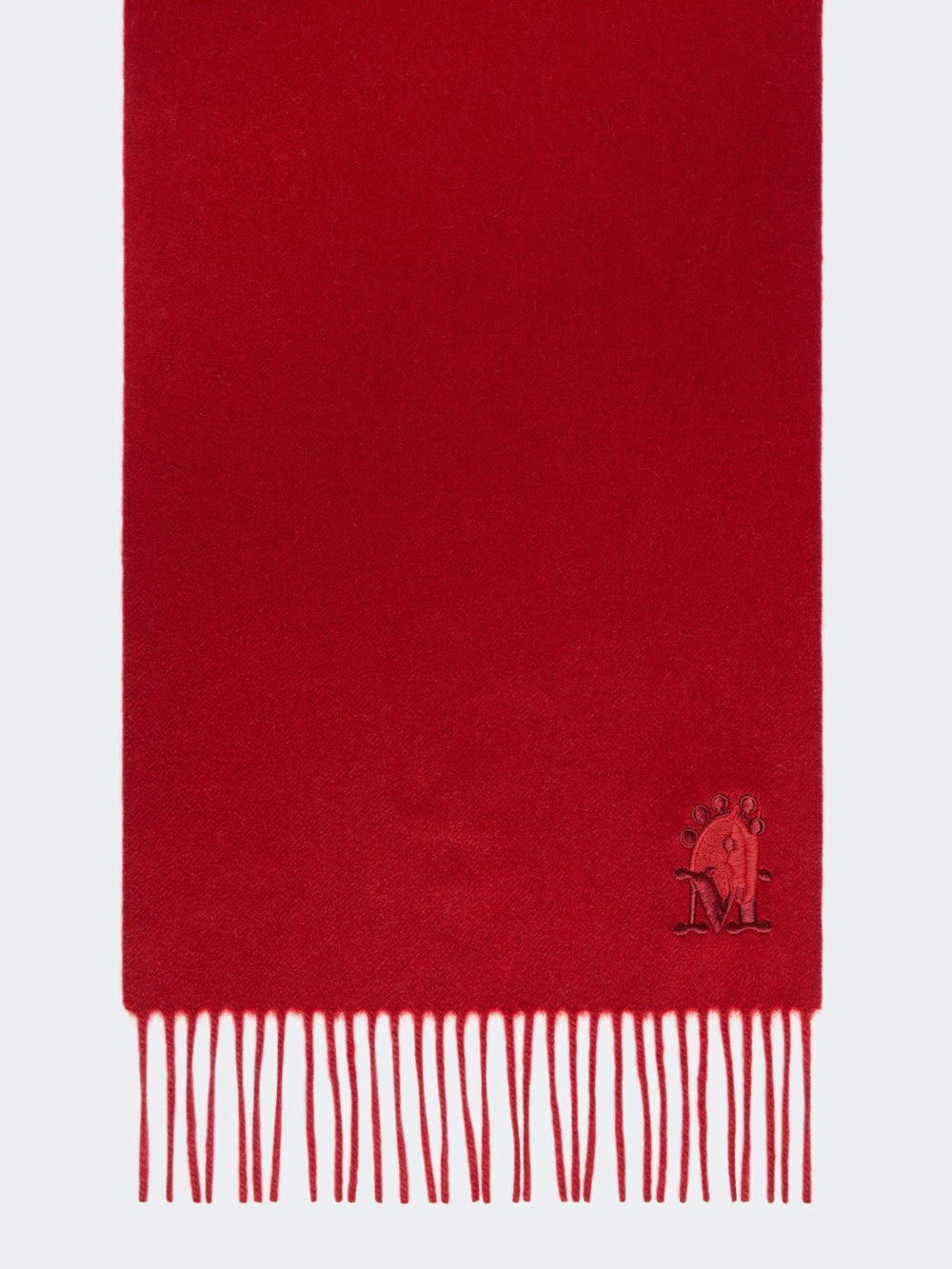 Fringed cashmere stole - Dark red