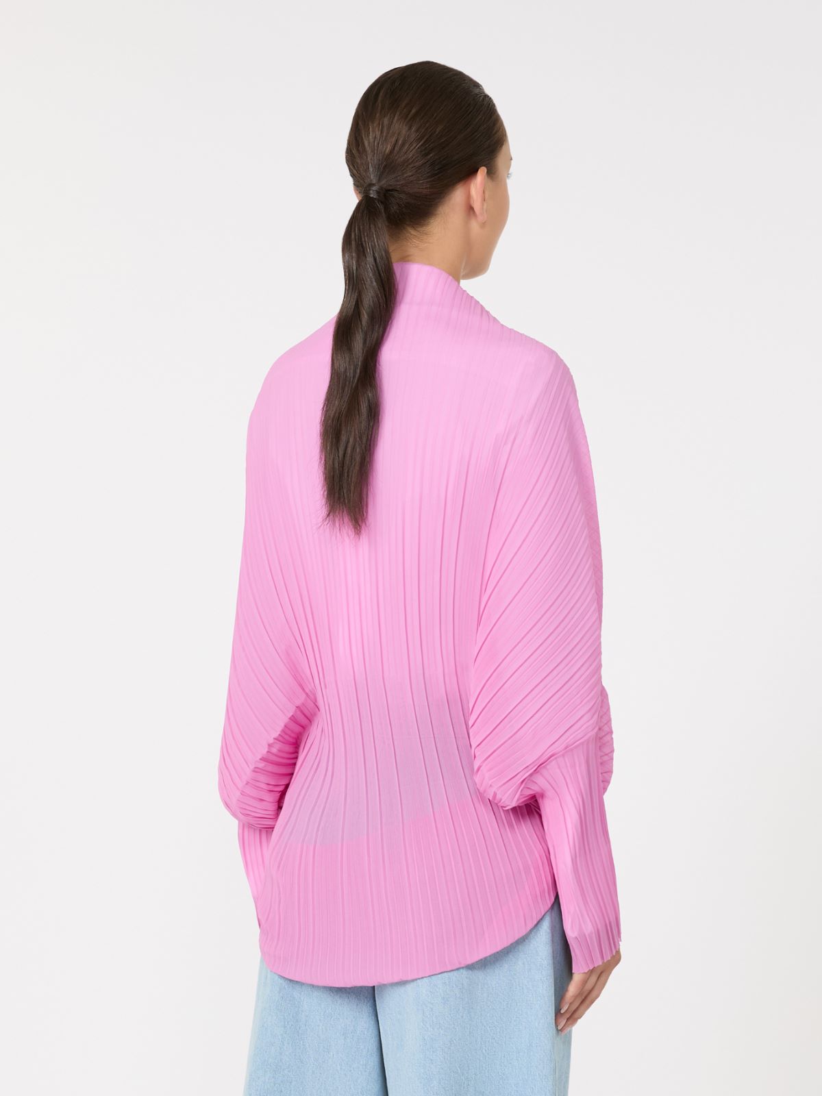 Pleated fabric shrug - Shocking pink