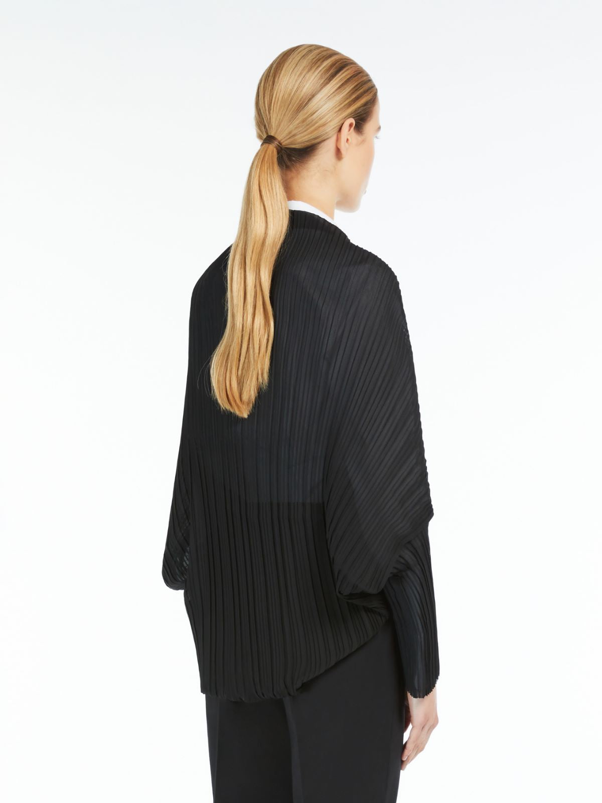 Pleated fabric shrug - Black
