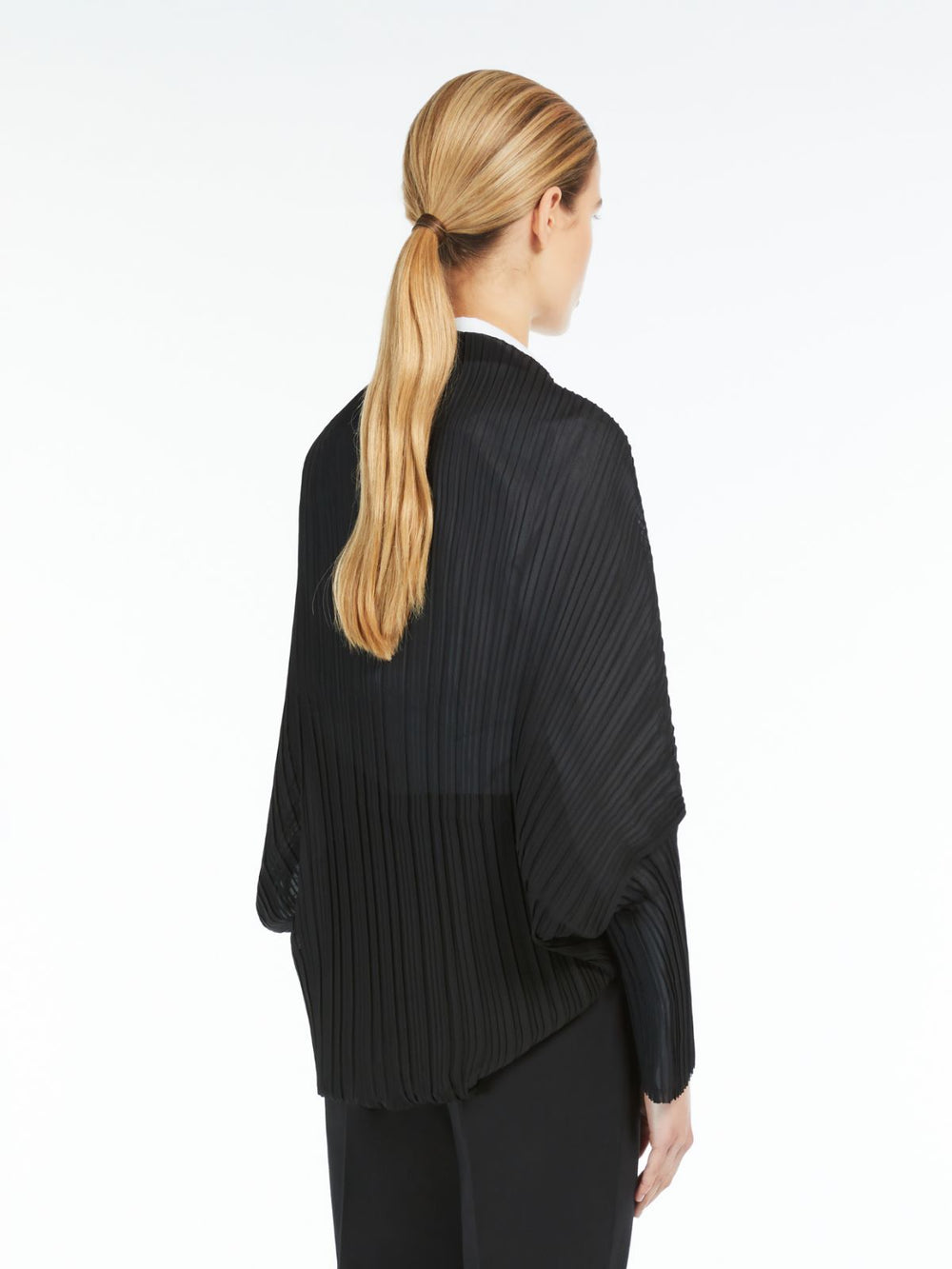 Pleated fabric shrug - Black